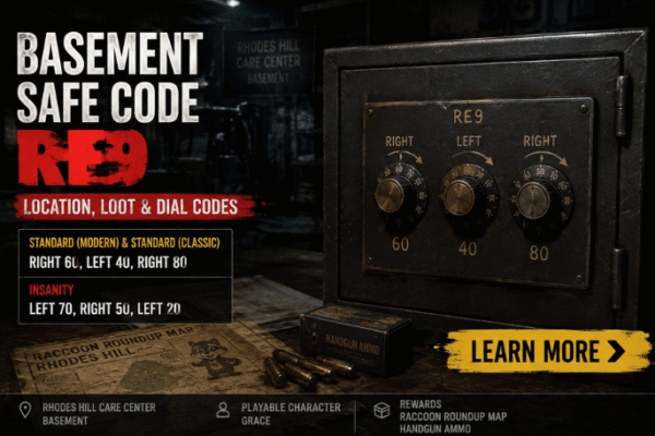 Basement Safe Code RE9 Guide: Safe Location, Standard & Insanity Combinations, Rewards, And Missable Items