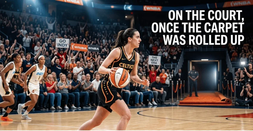 On the court, once the carpet was rolled up